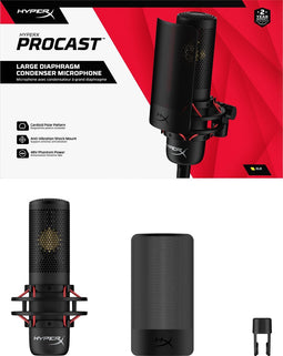 HyperX ProCast Large Diaphragm Condensator Microfoon - Zwart