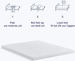 Hypnia - Topper - Toppermatras 90 x 200 - Bamboe Topper - Zachte en Harde Topper - Antiallergeen - Traagschuim - Ademende Topperhoes -