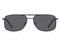 Hugo By Boss Hg 1287/S - Rechthoekig Metaal Heren Zonnebril - Grijze lenzen - Zwart frame
