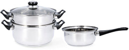 Quid Habitat - Kookpannenset - 3 Onderdelen - Staal (3 stuks)