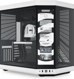 Hyte Y70 Touch Black/White - Midtowermodel - ATX - wit, zwart