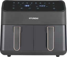 Hyundai Electronics - Digitale Airfryer Duo - Hetelucht friteuse - 2 x 4 Liter - Zwart rosegoud