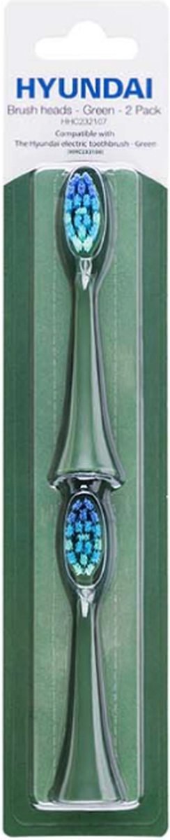 Hyundai Electronics – Elektrische Tandenborstel – Opzetborstel – Groen – 2 stuks
