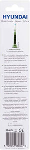 Hyundai Electronics – Elektrische Tandenborstel – Opzetborstel – Groen – 2 stuks