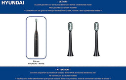 Hyundai Electronics - Elektrische Tandenborstel Wave - Opzetborstels hard - zwart - 2 stuks