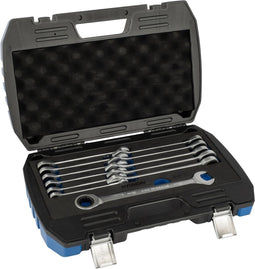 Hyundai ringsteeksleutels met ratelfunctie 12-delige set - chroomvanadium steeksleutels / ringsleutels met ratel in hardcase opbergkoffer