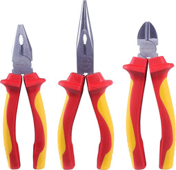 Hyundai VDE tangenset - 3-delig - combinatietang - telefoontang - VDE zijsnijtang - Chroom Vanadium - GS/VDE goedgekeurd tot 1000V - ergonomisch gevormde handgreep