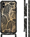 iMoshion Hoesje Geschikt voor iPhone Xs / X Hoesje Met Koord - iMoshion Design Hoesje met Koord - Goud / Zwart / Golden Leaves