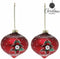 Kerstballen 8 cm (2 uds) Kristal Rood