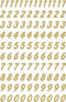 HERMA - Etiket herma 4151 8mm getallen 0-9 goud op transp | 10 stuks