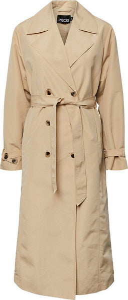 PIECES PCTAYA - Trenchcoat Dames - Lange mouwen - Riem in de taille - Maat XS
