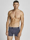 JACK&JONES JACPETER - 3-pack gestreepte heren onderbroek met logoband - Donkerblauw