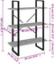 vidaXL - Boekenkast - 80x30x105 - cm - bewerkt - hout - betongrijs