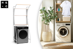 Home & Comfort - Ruimtebesparende ombouwkast voor wasmachine met 3 legplanken