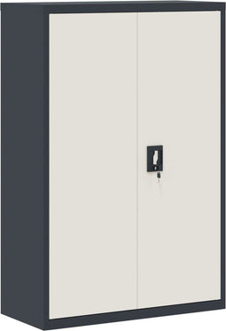 vidaXL - Archiefkast - 90x40x140 - cm - staal - antracietkleurig - en - wit