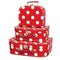 3 koffers Polkadot rood 36935