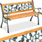 tectake® Marina - Tuinbank - Gietijzer en gelakt hout - 124x52x74 cm