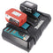 2-slot Makita DC 18 RD dubbele snellader 7,2 volt tot 18 volt voor 1-2 Li-ion, NiMH-batterijen, met