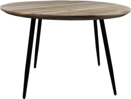 HSM Collection Eettafel Rond Bern Ø140cm Naturel/Zwart Mangohout/Metaal
