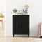 vidaXL - Sideboard - Zwart - Eiken - 69,5x34x90 - cm - Gefabriceerd - Hout