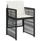 Tuinstoelen 4 st met kussens poly rattan zwart