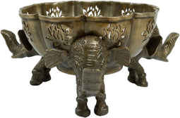 PTMD Elefnas Schaal Olifant - 21 x 21 x 10 cm - Aluminium - Goud