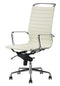 Feel Furniture - Luxe design bureaustoel van 100% rundleer - Hoge rugleuning - Crème