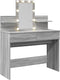 vidaXL - Kaptafel - met - LED-verlichting - 100x40x130 - cm - grijs - sonoma