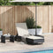 vidaXL - Ligbed - met - wielen - en - kussen - poly - rattan - zwart