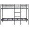 Stapelbed zonder matras 90x190 cm staal zwart