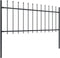 vidaXL - Tuinhek - met - speren - bovenkant - 11,9x0,8 - m - staal - zwart