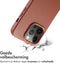 Accezz MagSafe Leather Backcover - iPhone 14 Pro - Echt leer met verhoogde randen - Bruin