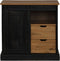 vidaXL - Dressoir - HALDEN - schuifdeur - zwart - 80x40x80 - cm - massief - hout - grijs