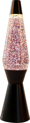 i-Total Lavalamp - Lava Lamp - Sfeerlamp - 40x11 cm - Glas/Aluminium - 30W - Glitter Lava - Zwart - XL2344