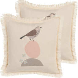 WATTLE - Sierkussen set van 2 - Beige - 60 x 60 cm - Polyester