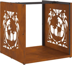 vidaXL - Brandhoutrek - 40x40x40 - cm - weervast - staal