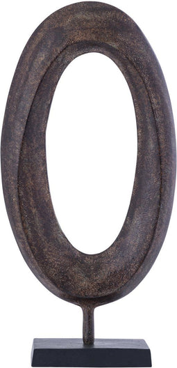 PTMD Rhubie Brown Oval Alu Casted Statue On Base Long