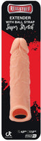 Dream Toys - RealStuff rekbare penisvergroter 17 cm met scrotumband - Huidroze