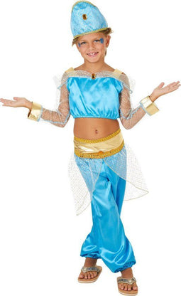 dressforfun - meisjeskostuum Oosterse prinses 164 - harembroek crop-top hoofddeksel - (13-14y)