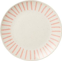 J-Line bord Lijn - porselein - roze - large - 4 stuks