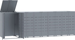 vidaXL - Containerberging - voor - 5 - containers - 345x79x117 - cm - staal - grijs