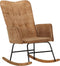 vidaXL - Schommelstoel - in - vintage - stijl - canvas - bruin