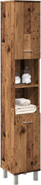 vidaXL - Badkamerkast - 30x30x179 - cm - bewerkt - hout - oud - houtkleurig