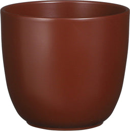Mica Decorations Tusca Bloempot - 17x17x16 cm - Keramiek - Donkerbruin
