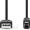 Nedis USB-Kabel - USB 2.0 A Male naar USB 2.0 B Male - 3 m - Vernikkeld - Zwart