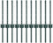 vidaXL - Hekpalen - 11 - stuks - U-vorm - Groen - 40 - cm - Staal