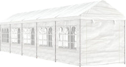 vidaXL - Prieel - met - dak - 11,15x2,28x2,69 - m - polyetheen - wit