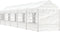 vidaXL - Prieel - met - dak - 11,15x2,28x2,69 - m - polyetheen - wit
