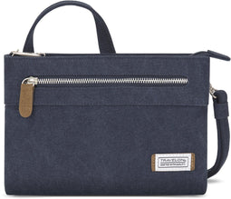 Travelon Heritage Compact Anti-diefstal Clutch Crossbody - RFID mini-tas met slashbestendige band - Indigo