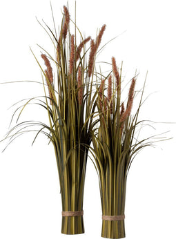 J-Line bundel gras + staart - kunststof - groen/bruin - large